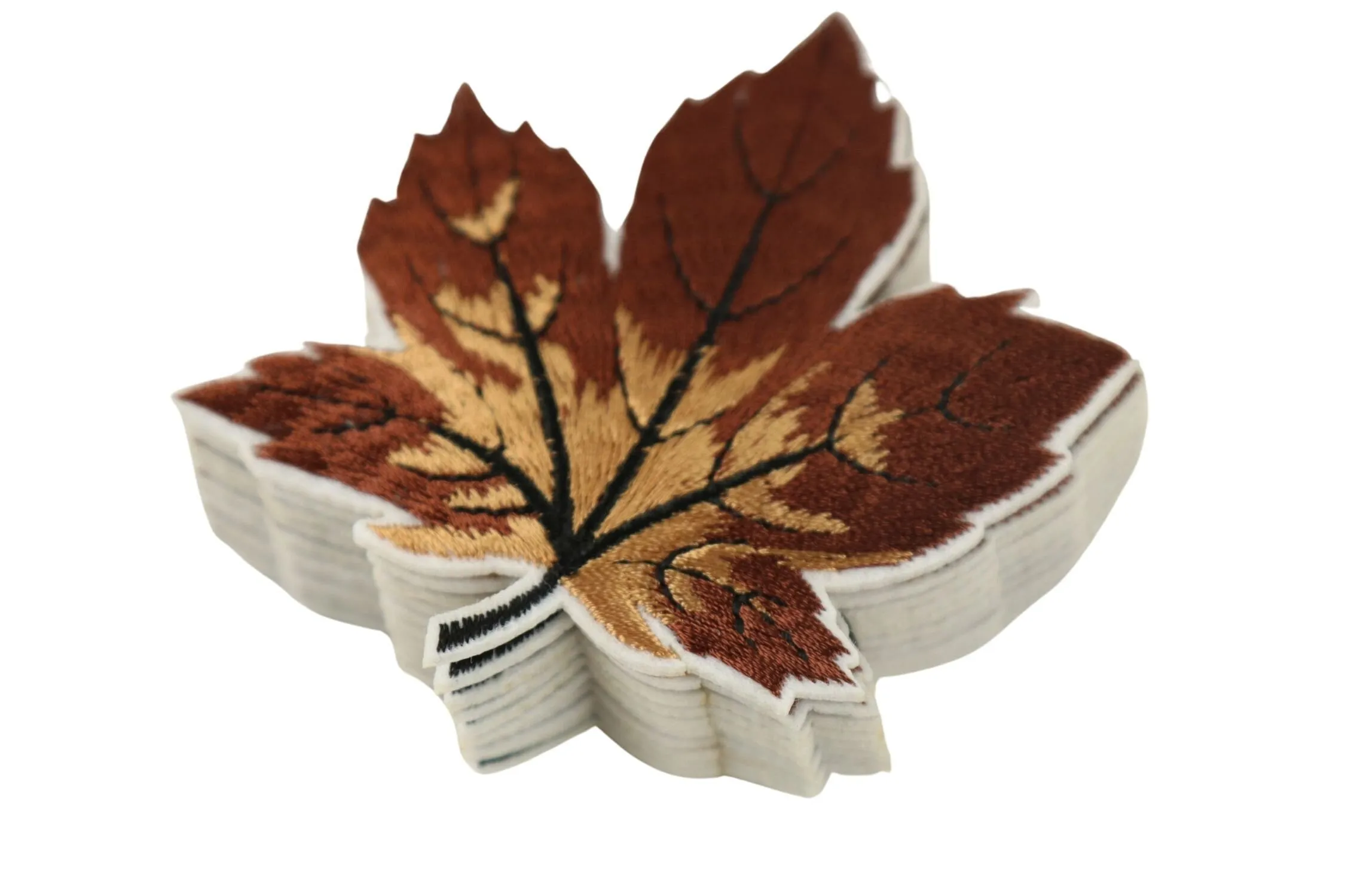 10 Pcs Maple Leaf Patch, Brown 3.1 Inch Iron On Patch Embroidery, Sycamore leaf Patch, Sew On Patch, Embroidered Patch, Applique