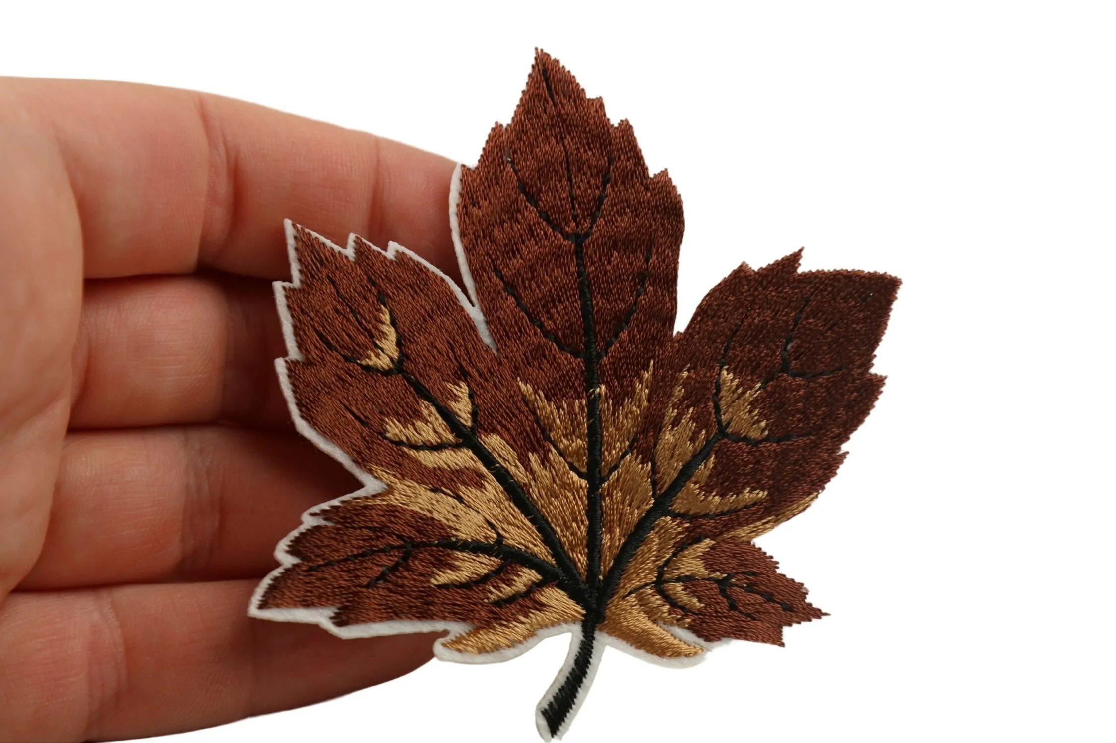 10 Pcs Maple Leaf Patch, Brown 3.1 Inch Iron On Patch Embroidery, Sycamore leaf Patch, Sew On Patch, Embroidered Patch, Applique