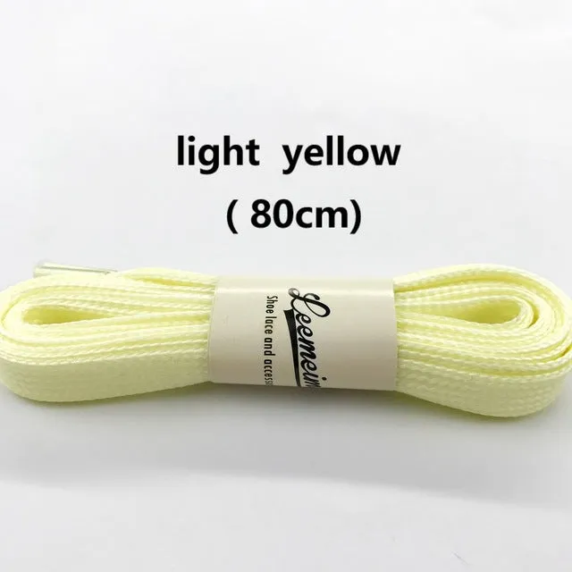 1pair 80-100cm sport luminous shoelace glow in the dark color fluorescent shoelace Athletic Sport shoe lace reflective shoelaces