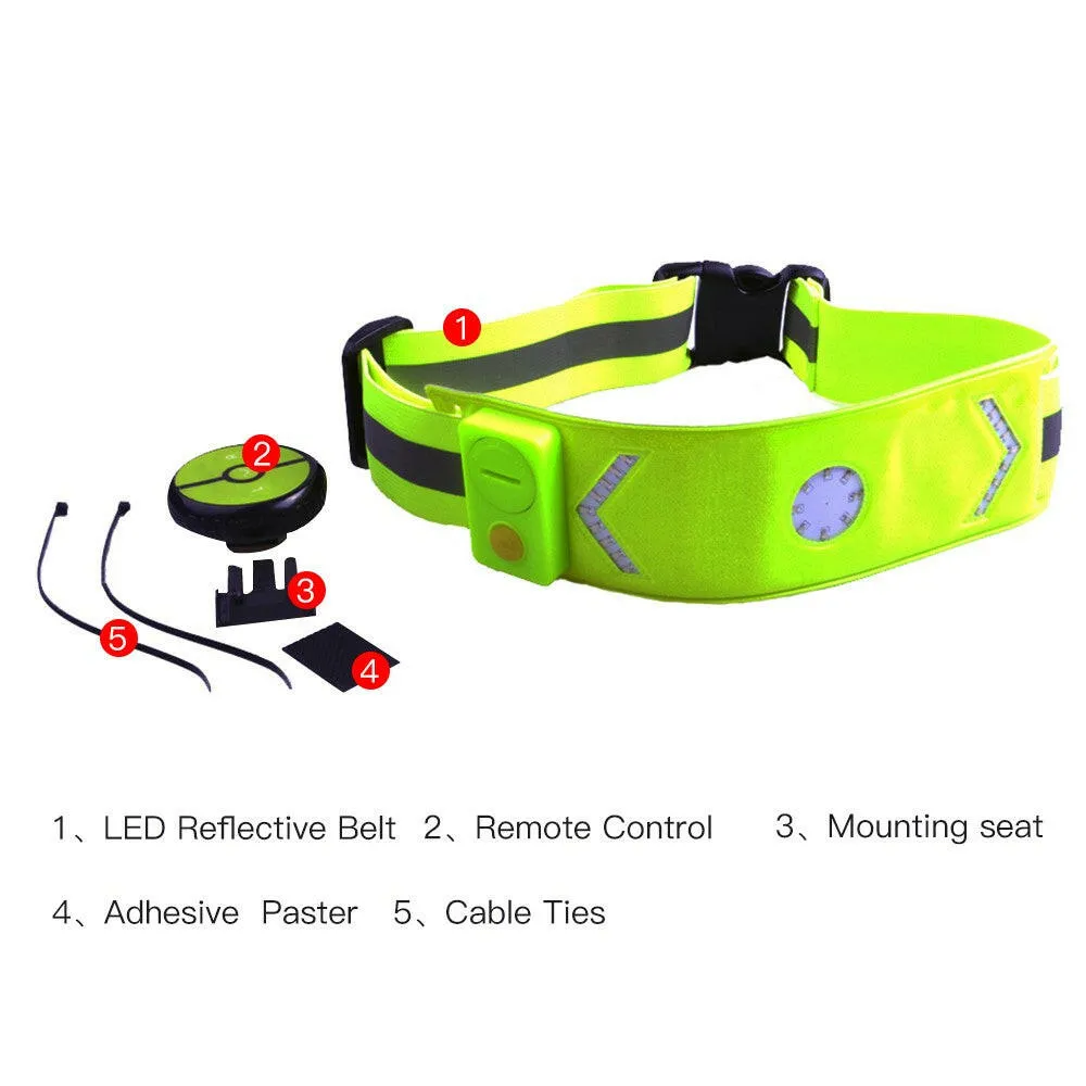 2.4G Wireless Remote Controlled LED Reflective Belt with Turn Light High Visibility