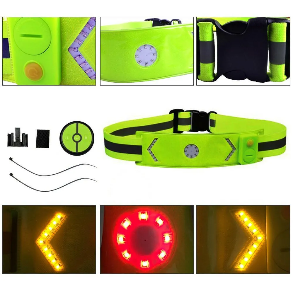 2.4G Wireless Remote Controlled LED Reflective Belt with Turn Light High Visibility