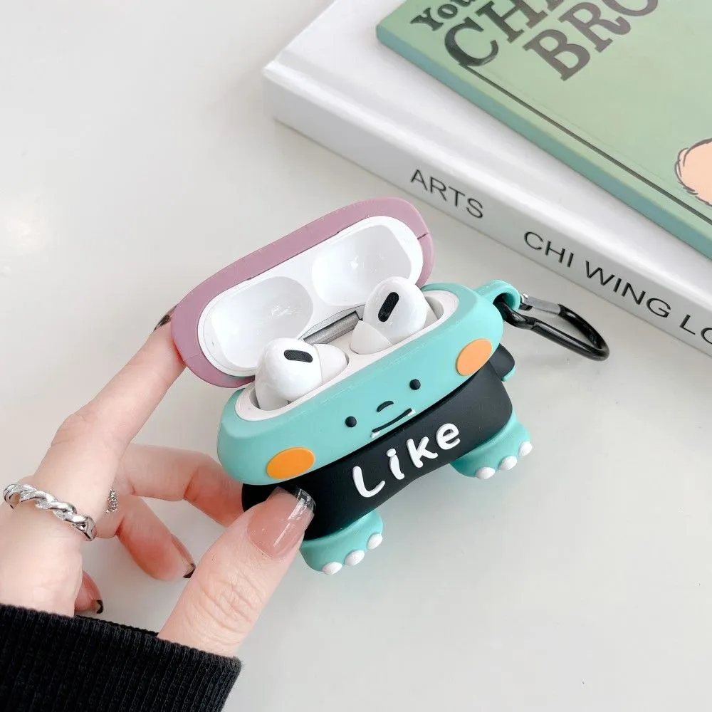 AirPods Pro cute dinosaur design silicone case with hook