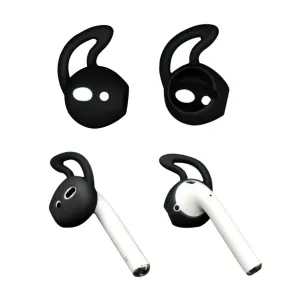 Apple Airpods 1 pair silicone ear hocks skin cover replacement - Black