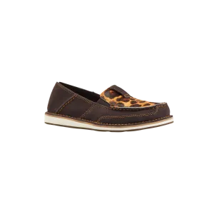 Ariat Women's Chocolate Suede & Leopard Hair On Cruiser Shoes