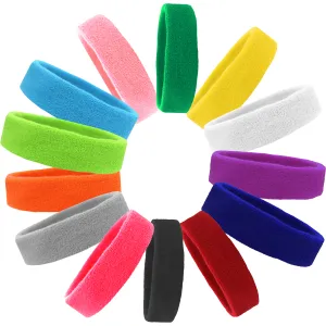 Assorted Head Sweatbands - 12 Pack