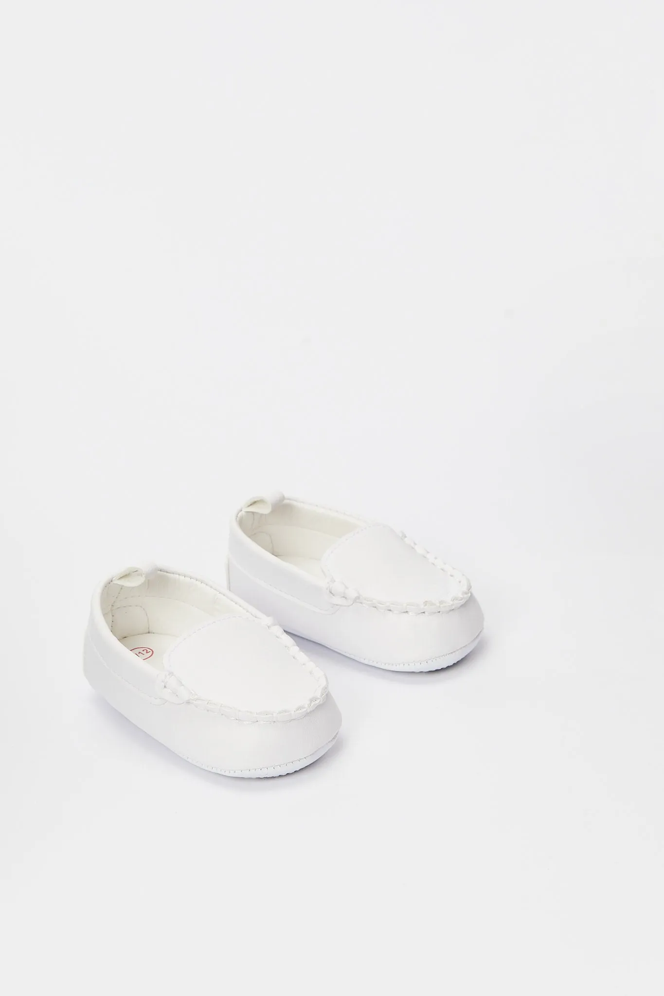 Baby White Plain Pram Shoe