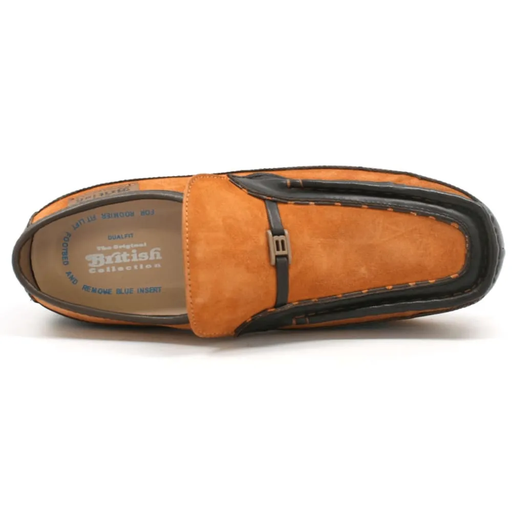 British Walkers Power Men's Crepe Sole Leathe and Suede Slip On Shoes