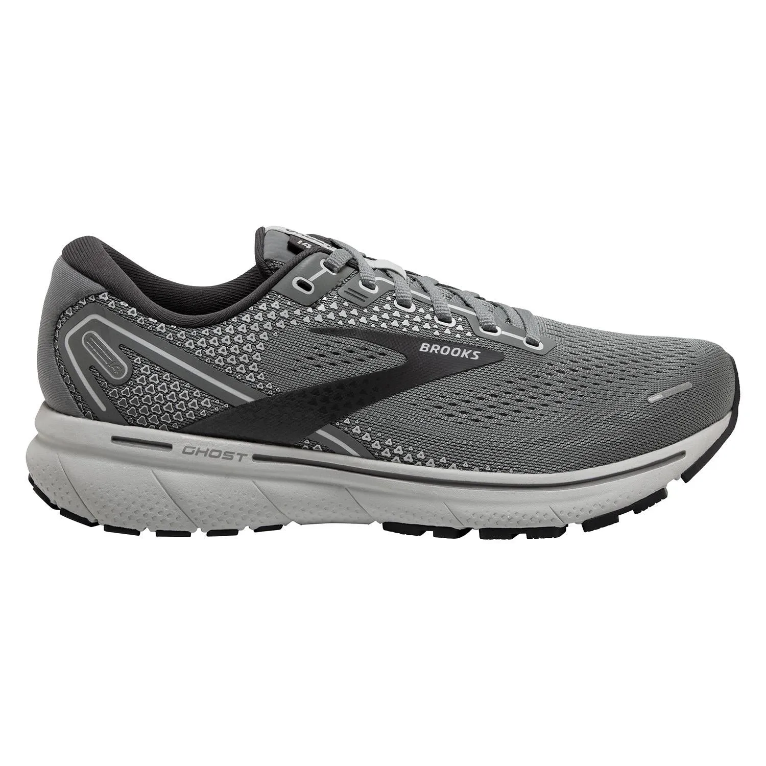 Brooks Mens Ghost 14 D Running Shoe - Grey