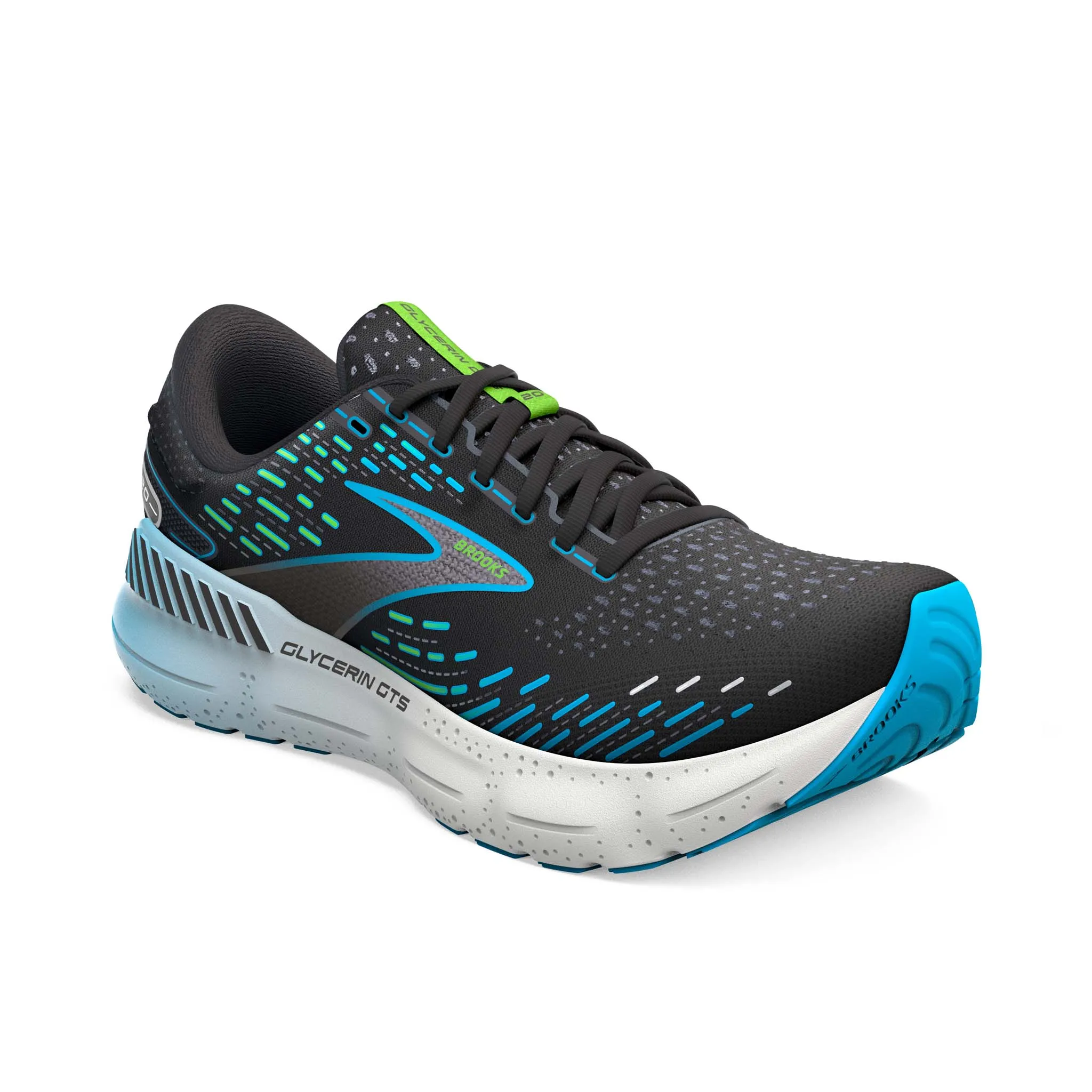 Brooks | Men's Glycerin GTS 20 Running Shoes - Black/Hawaiian Ocean