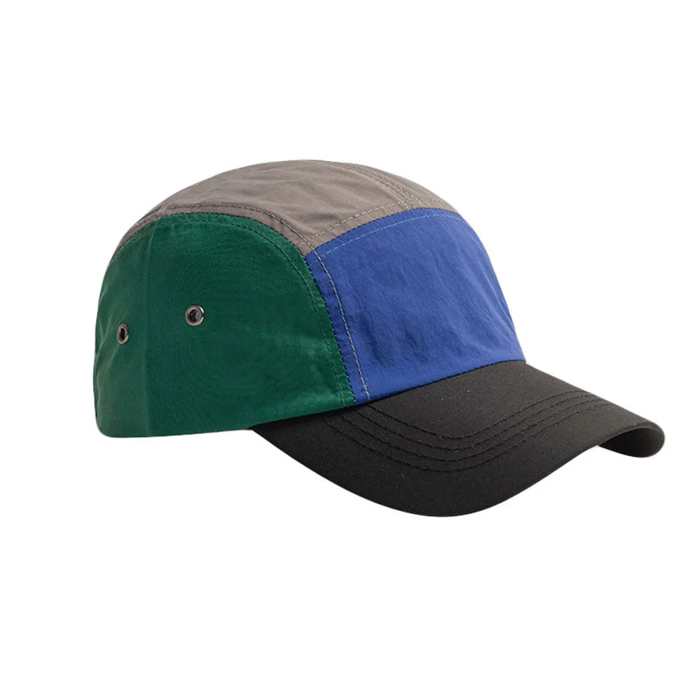 Camp Hat Multi Color Lightweight Jockey 5 Panel Flat Bill Cap Outdoor Fishing Hat YZ20208