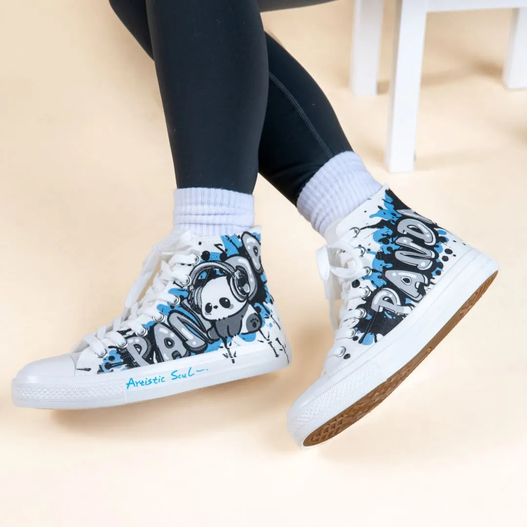 *CLEARANCE* Urban Style Panda High Top Canvas Shoes - Women's