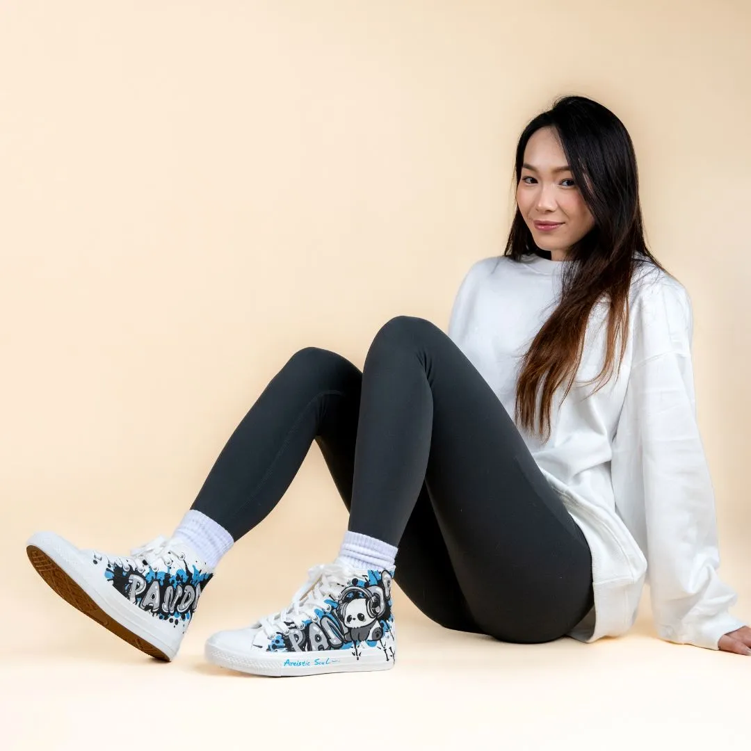 *CLEARANCE* Urban Style Panda High Top Canvas Shoes - Women's