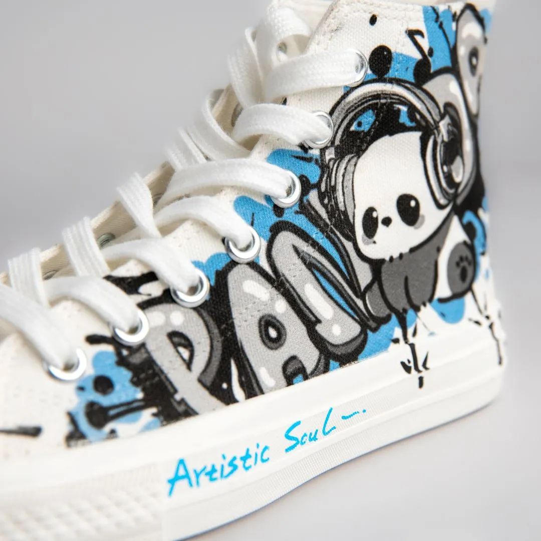 *CLEARANCE* Urban Style Panda High Top Canvas Shoes - Women's