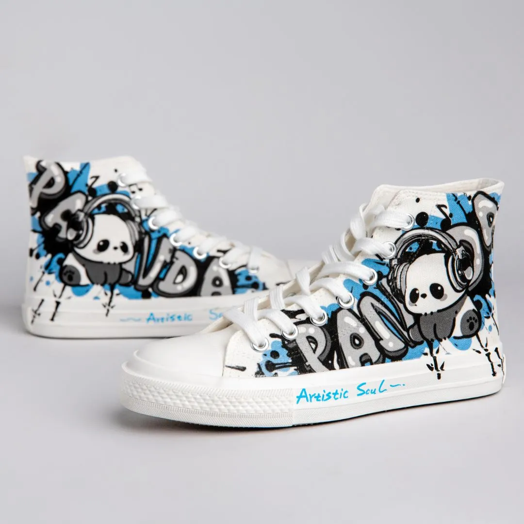 *CLEARANCE* Urban Style Panda High Top Canvas Shoes - Women's