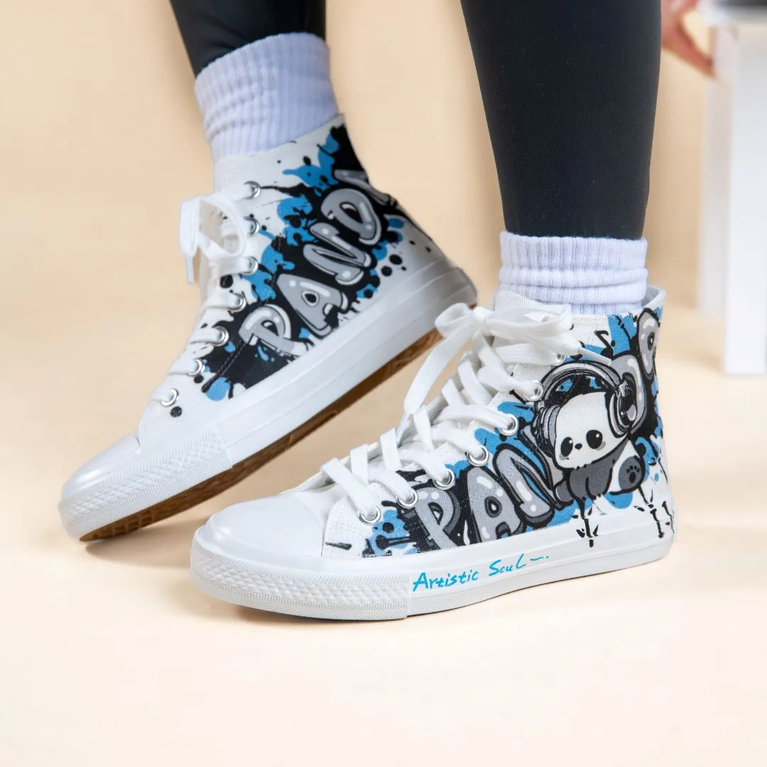 *CLEARANCE* Urban Style Panda High Top Canvas Shoes - Women's