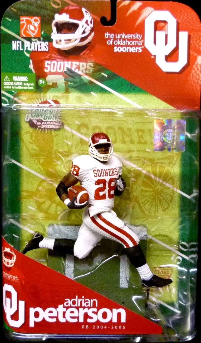 College Football series 1 Adrian Peterson variant/chase action figure (Oklahoma Sooners) by McFarlane Toys