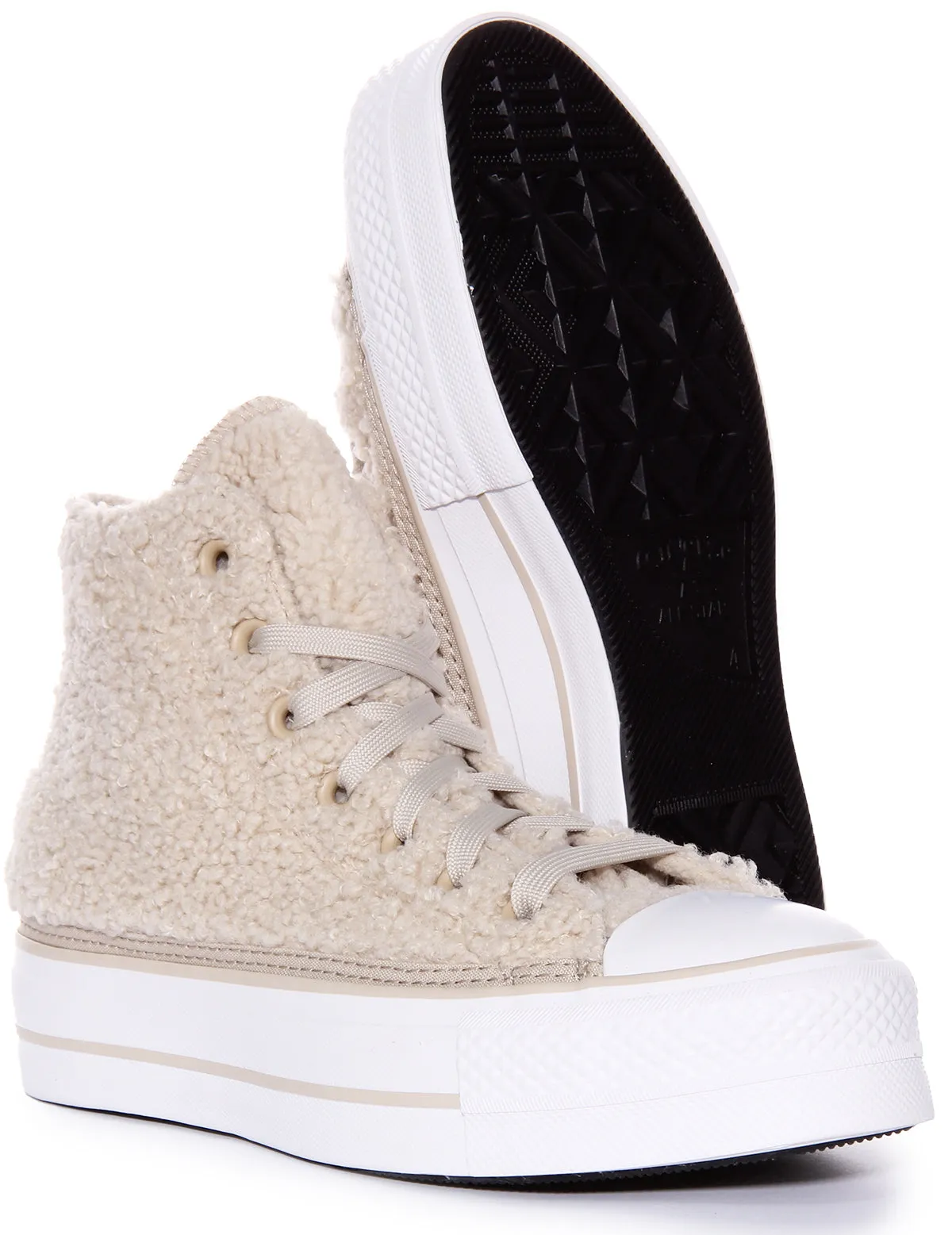 Converse A05509C Chuck Taylor Platform Sherpa In Beige For Women