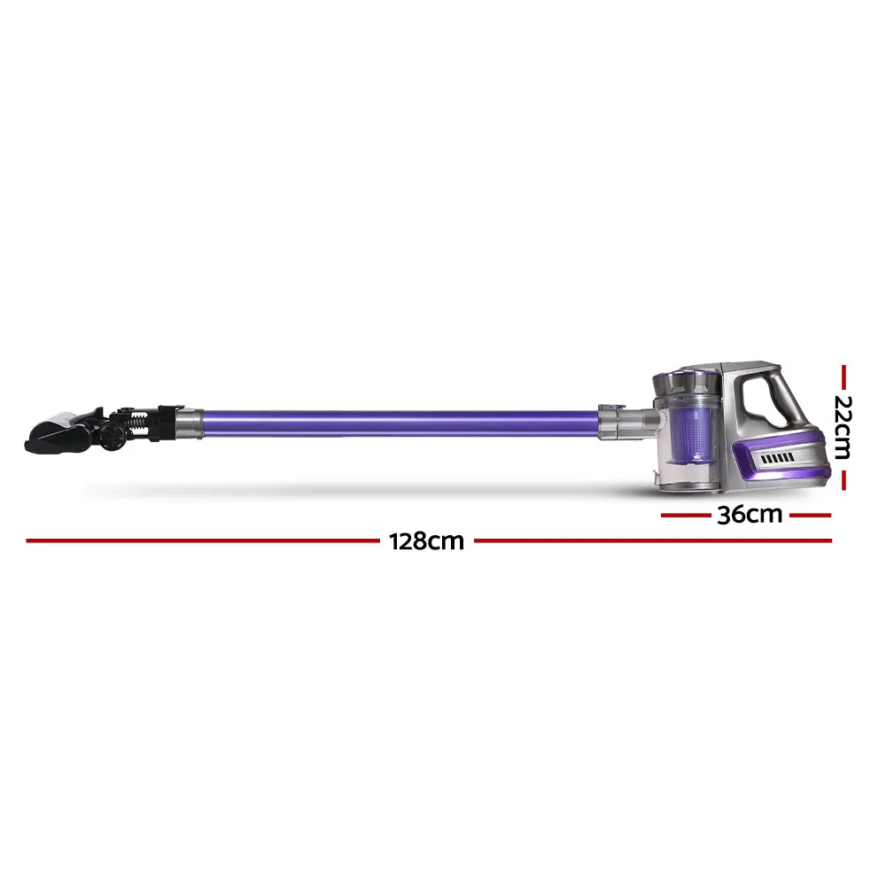 Cordless Vacuum Cleaner Stick Handstick Handheld 2-Speed W/ Headlight Purple