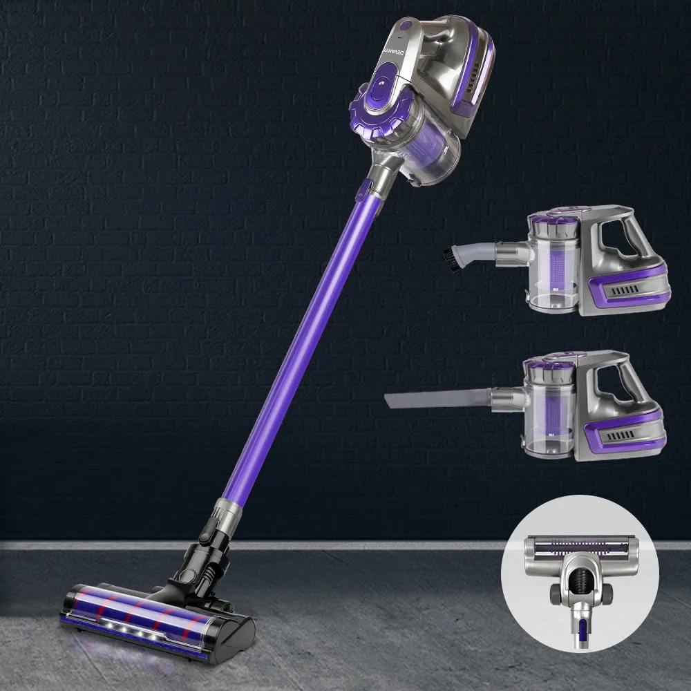 Cordless Vacuum Cleaner Stick Handstick Handheld 2-Speed W/ Headlight Purple