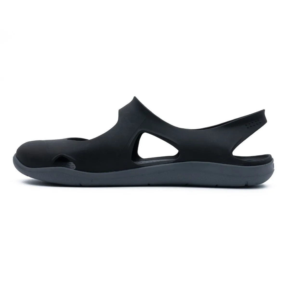 Crocs Swiftwater Wave Flat Sandals Rubber Black Colour For Women