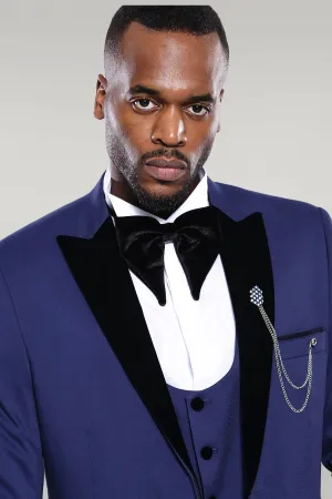 Detachable Lapel Blue Men Tuxedo  - Wessi