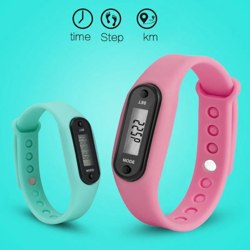 Digital LCD Wrist Band with Pedometer for Running, Walking and Jogging (for Kids and Adults)