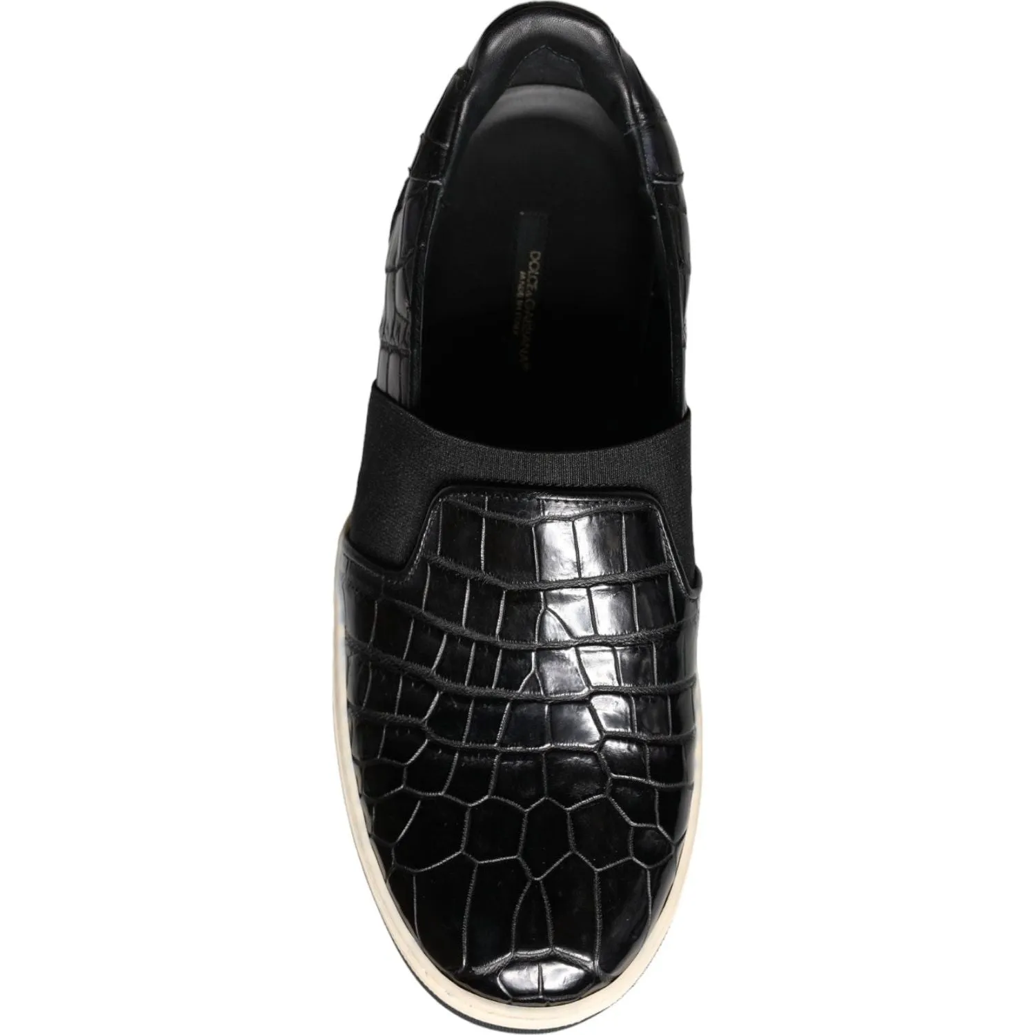 Dolce & Gabbana Black Leather Loafers Slippers Casual Shoes