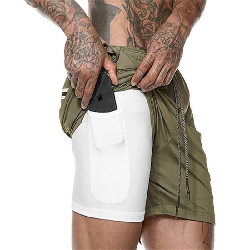 Double-deck Running  2 In 1 Shorts for Men