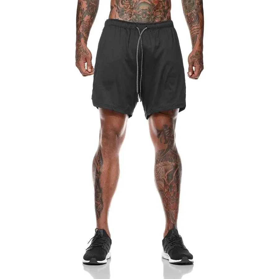 Double-deck Running  2 In 1 Shorts for Men