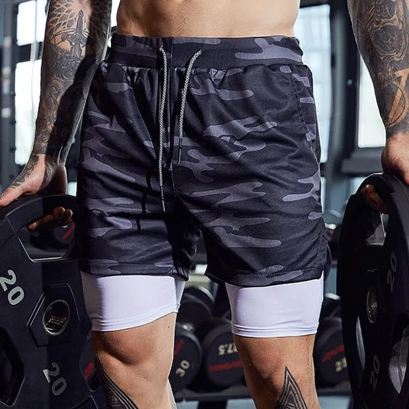 Double-deck Running  2 In 1 Shorts for Men