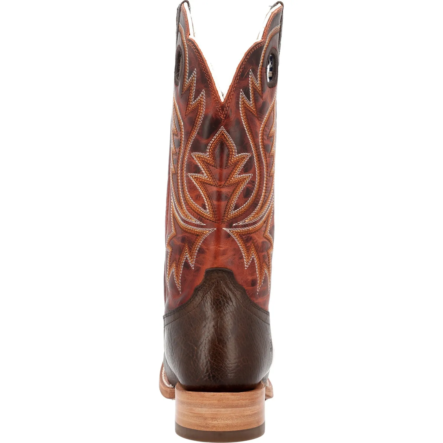 Durango Mens PRCA Western Nicotine/Burnt Sienna Shrunken Bison Cowboy Boots