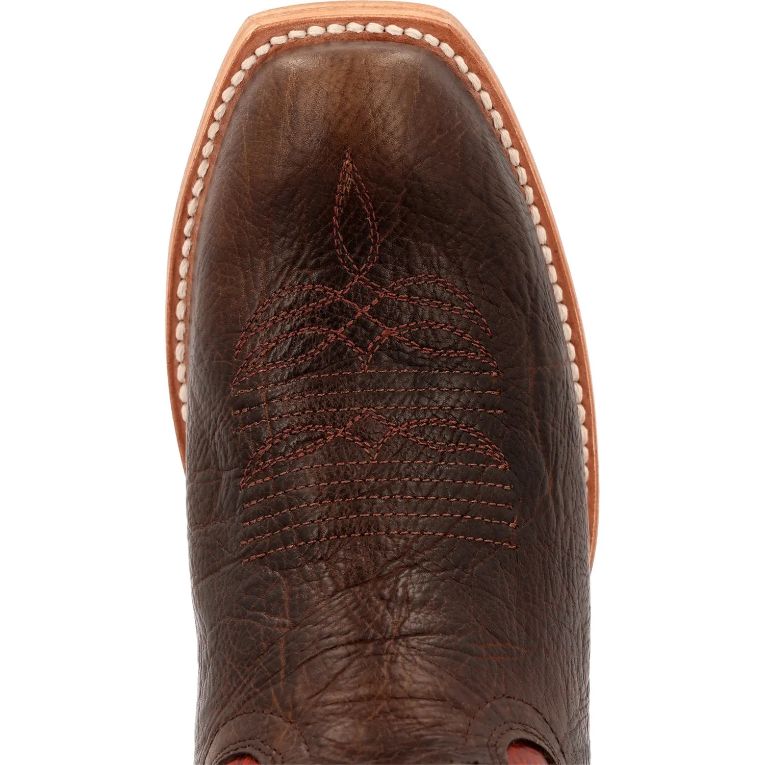 Durango Mens PRCA Western Nicotine/Burnt Sienna Shrunken Bison Cowboy Boots