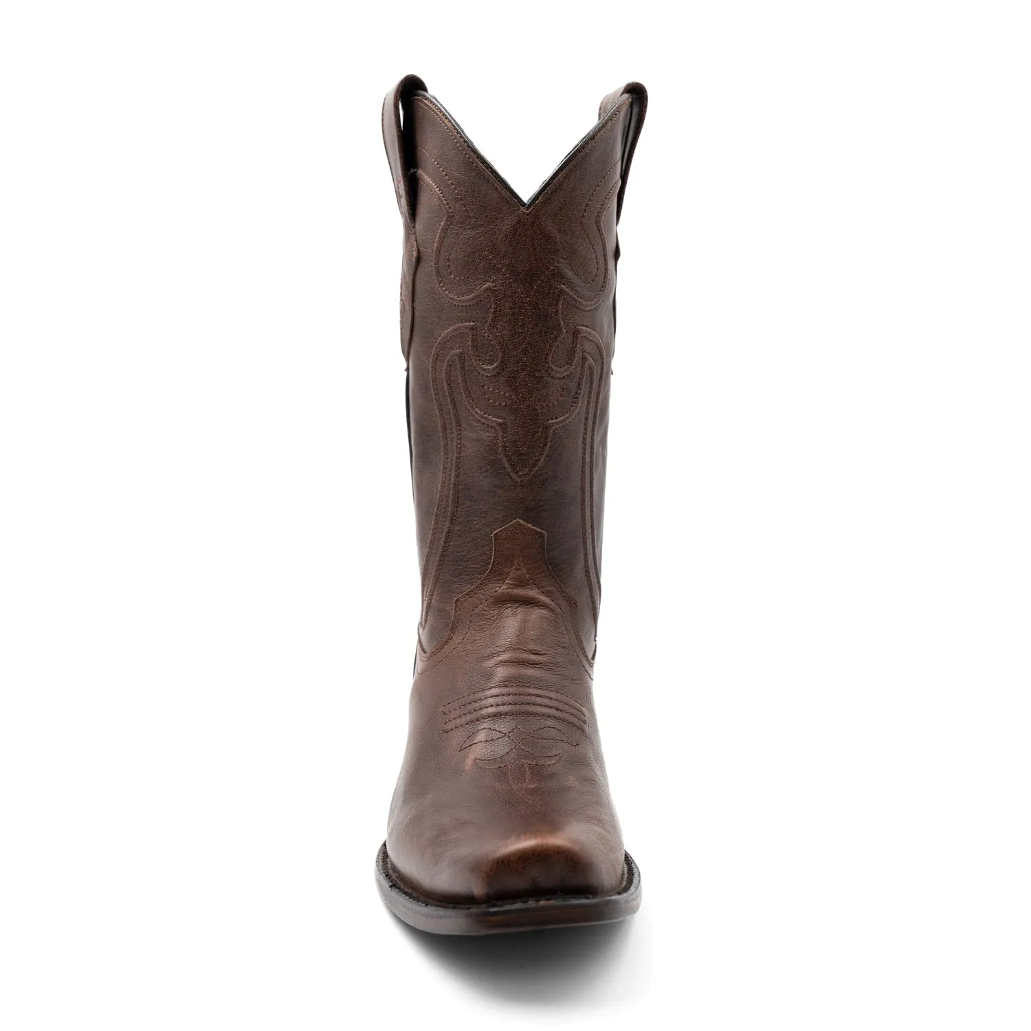 Ferrini Mens Wyatt D-Toe Chocolate Leather Cowboy Boots