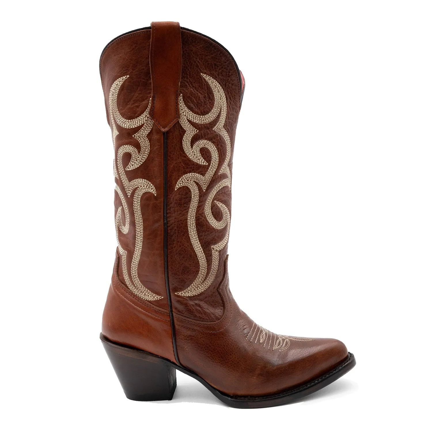 Ferrini Womens Quinn V-Toe Brown Leather Cowboy Boots