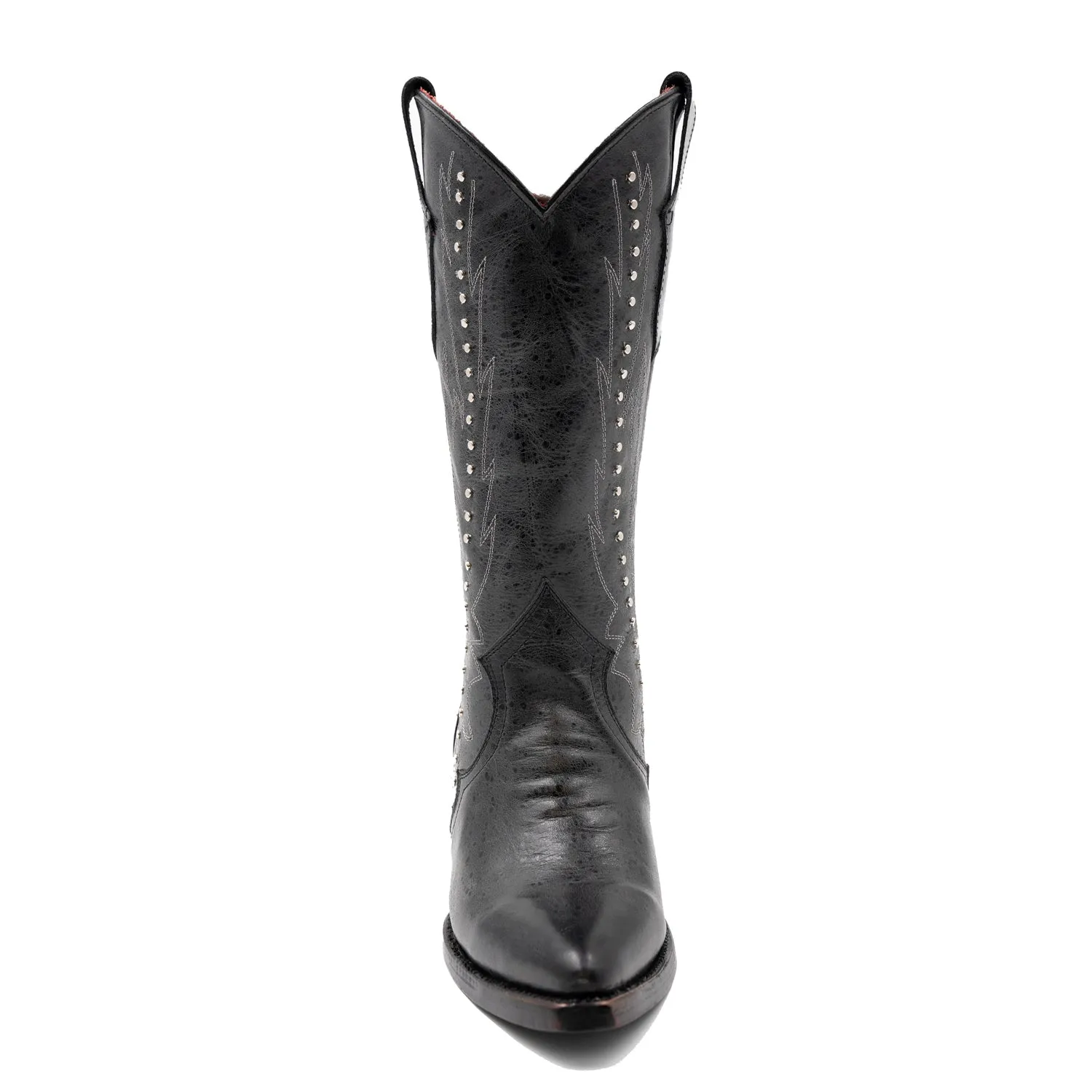 Ferrini Womens Siren V-Toe Black Leather Cowboy Boots