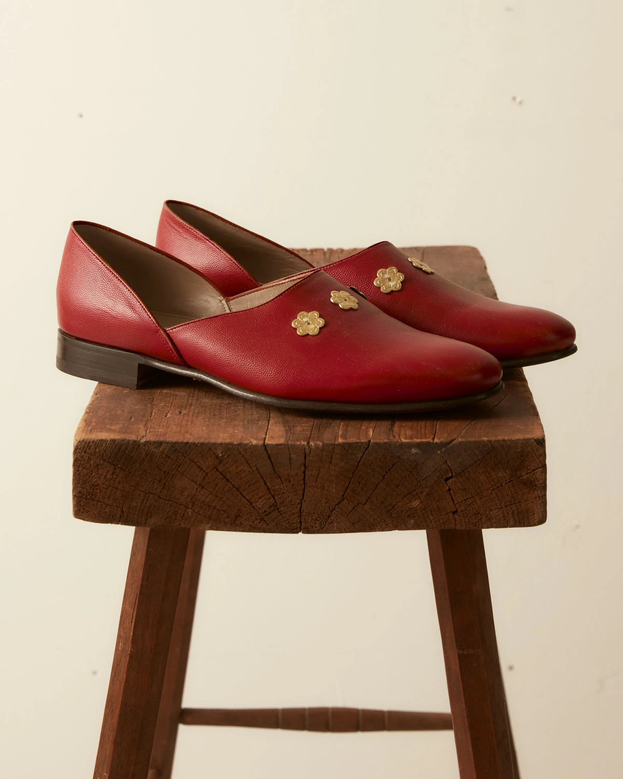 Flower Appenzeller House Shoes - Red