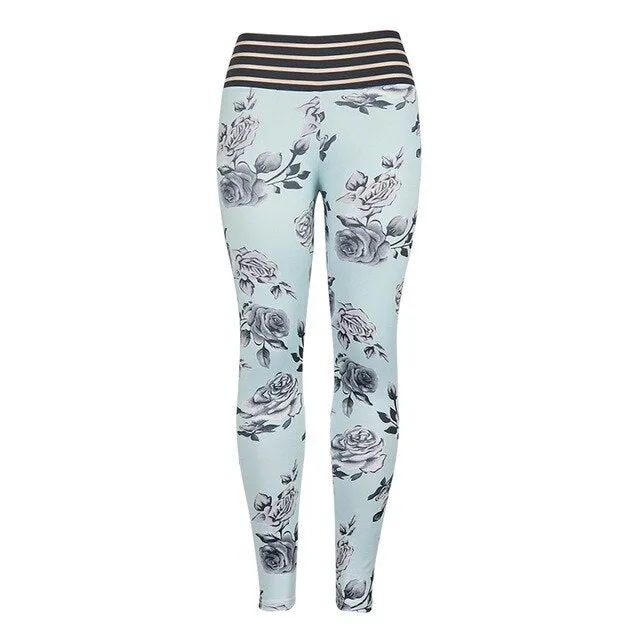 Flower Mesh Waist Leggings