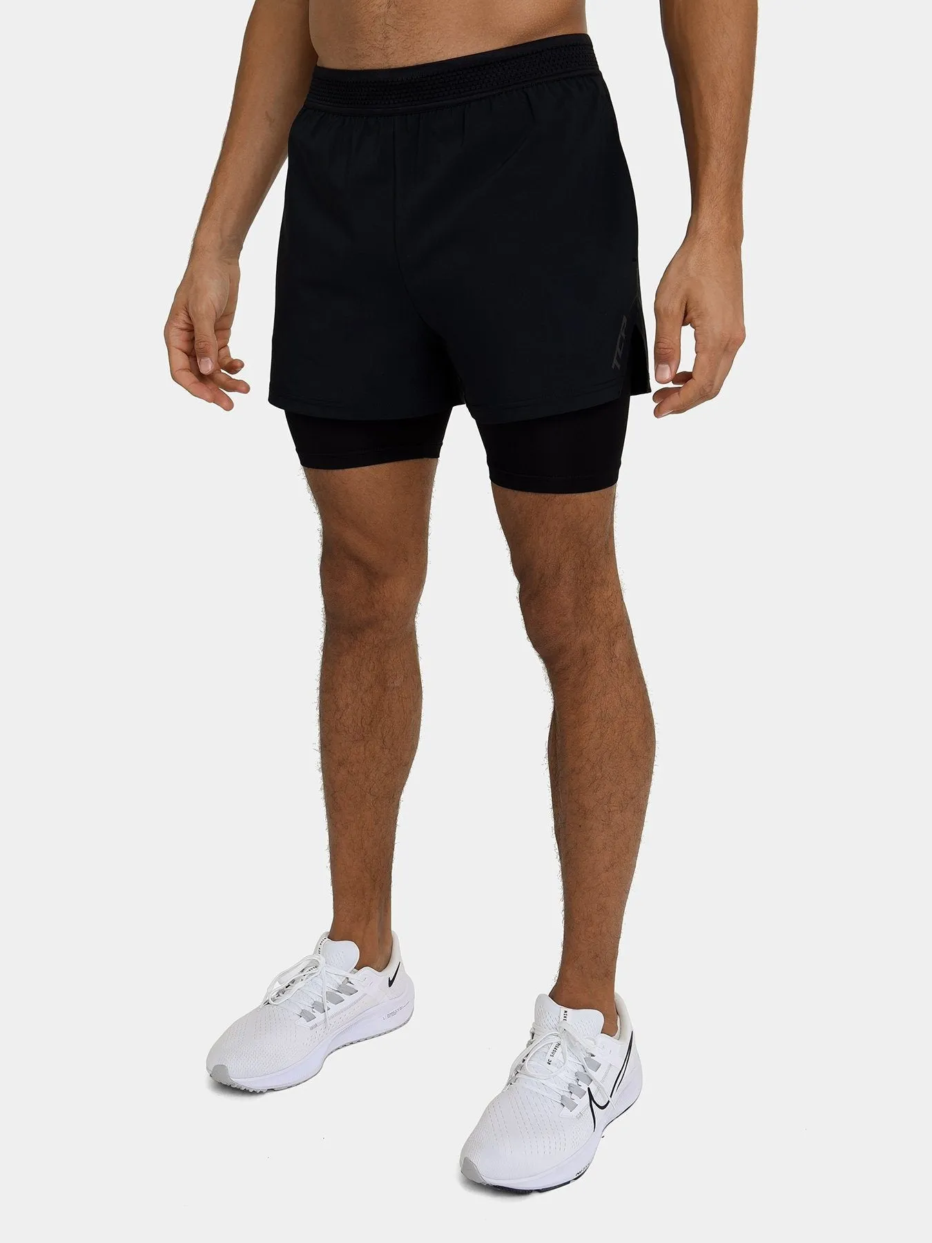 Flyweight 2-in-1 Running Short For Men With Side & Back Zip Pockets & Internal Compression Lining With Pocket