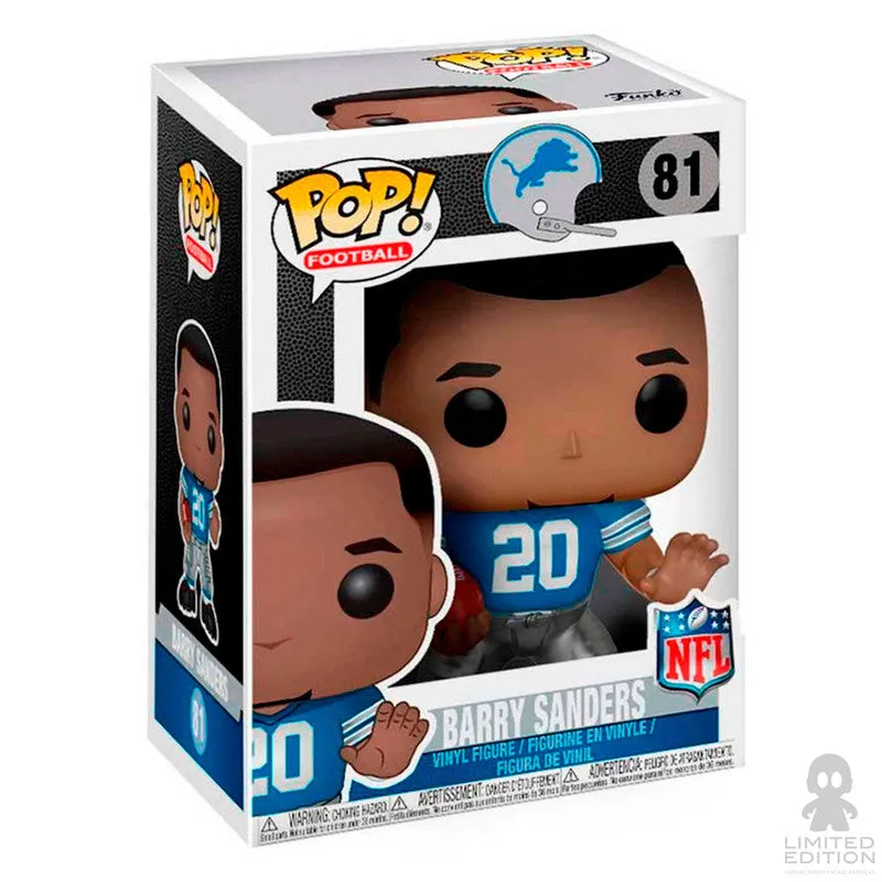 Funko Pop Barry Sanders 81 National Football League By Detroit Lions - Limited Edition