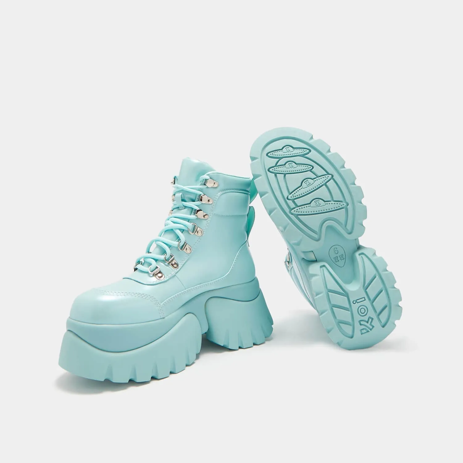 Gooey Baby Blue Platform Boots-Size 10-Clearance