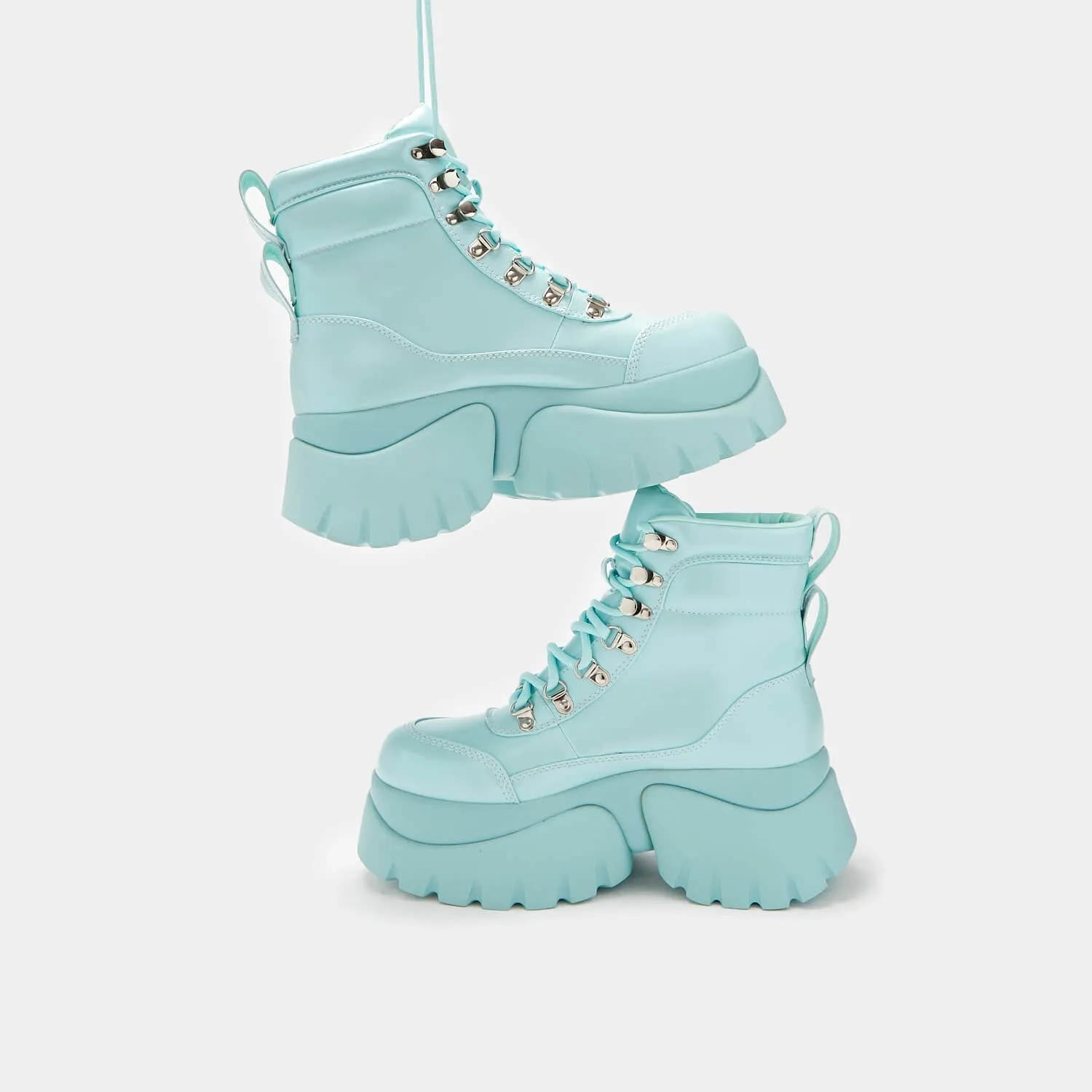 Gooey Baby Blue Platform Boots-Size 10-Clearance