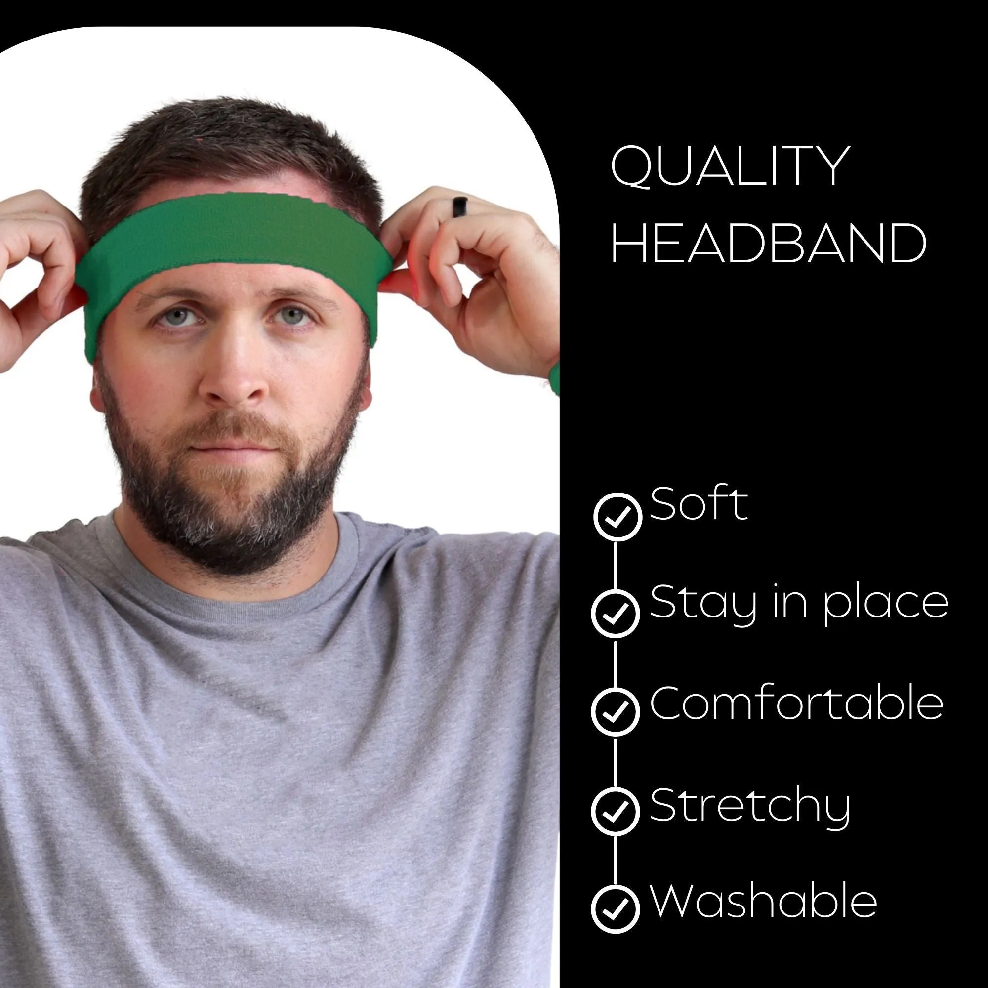 Green Head Sweatbands - 3 Pack