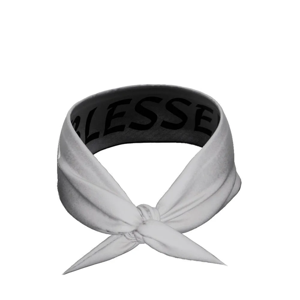 Grey BLESSED Tie Headband