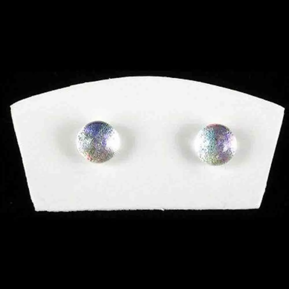 Handmade Small Dichroic Glass Studs in Opalescent Tili Glass