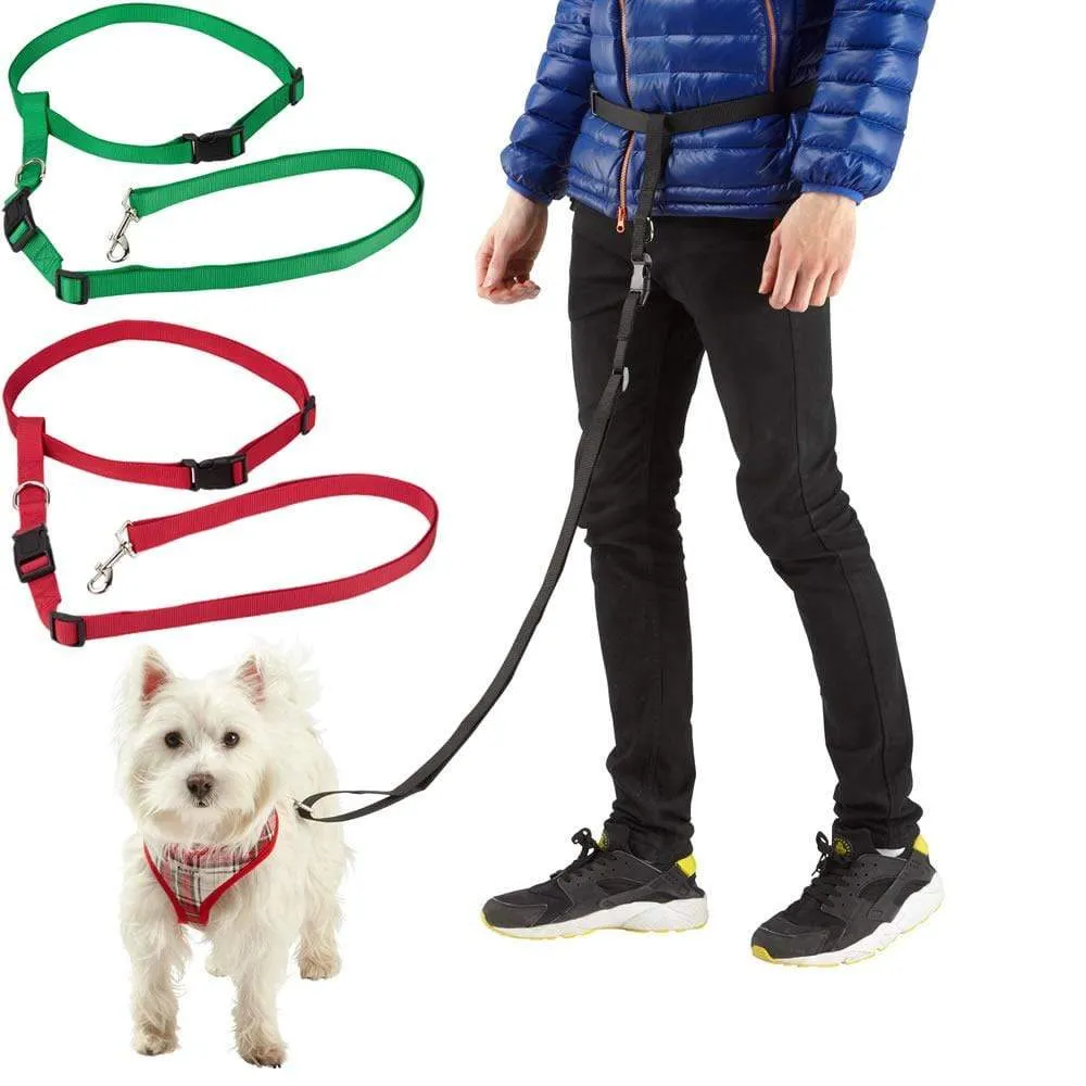 Hands Free Dog Lead & Leash for Running, Adjustable Waist Belt