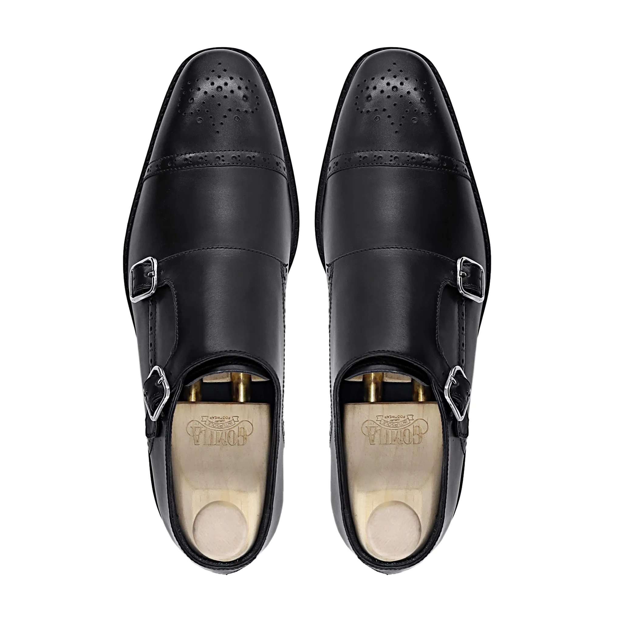 Jabez - Men's Black Calf Leather Double Monkstrap