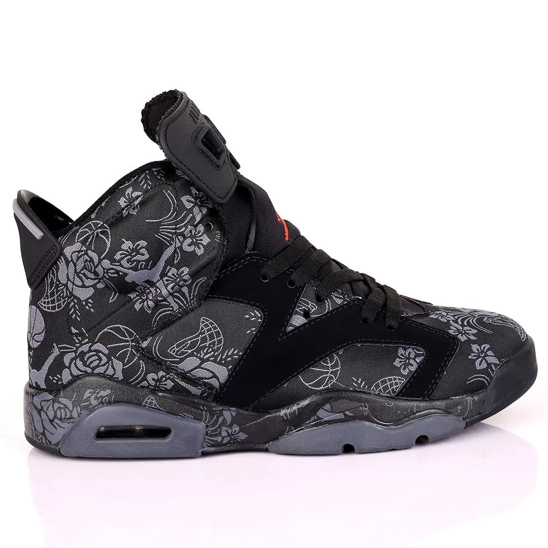 JD Men's Casual Wear Floral Retro 4 Black