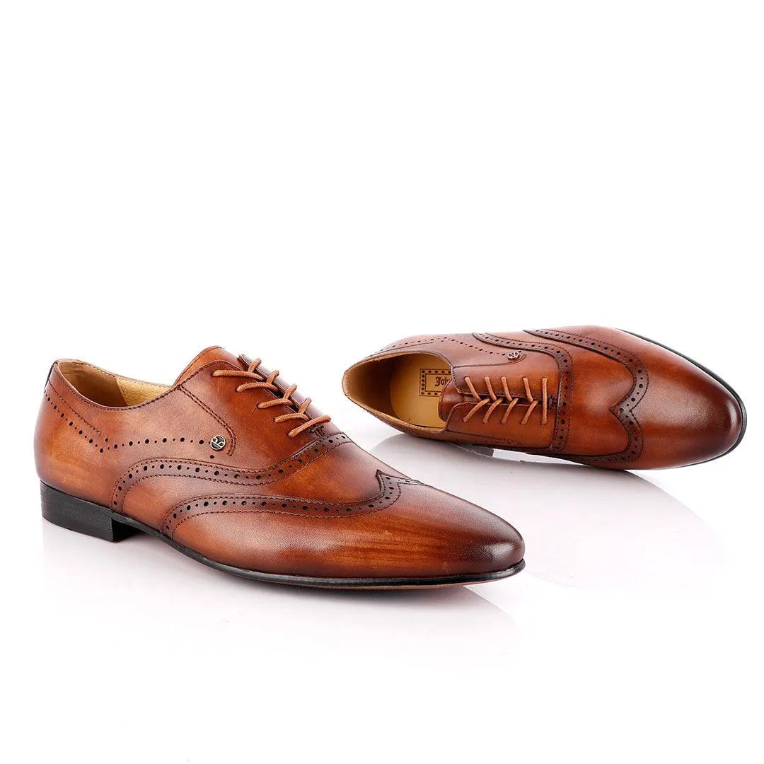 John Foster Pure Brown Derby Lace Up Brogue Shoe