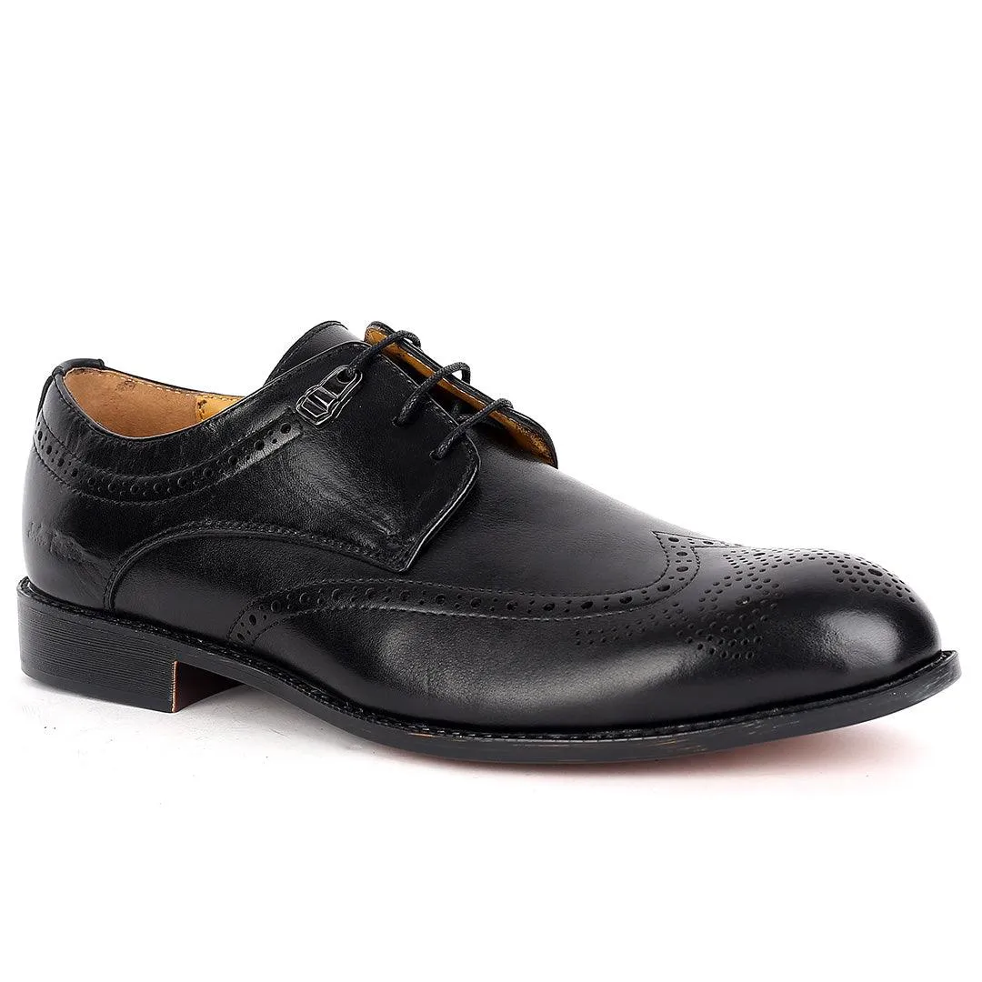 John Foster Spectator Wingtip Oxford Men's Shoes-Black