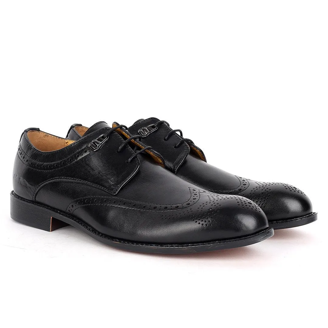 John Foster Spectator Wingtip Oxford Men's Shoes-Black